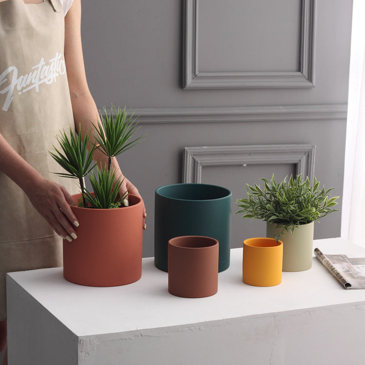 Nordic Industrial Style Colorful Ceramic Flowerpot